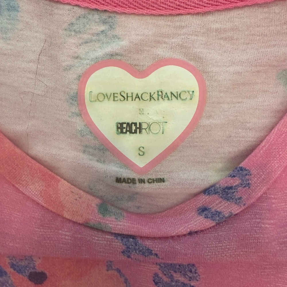 LoveShackFancy x Beach Riot Crop Tshirt - Hints of Hibiscus - Picture 4 of 4